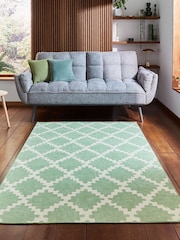 Scion Evergreen Green Swithland Wheat Washable Rug - Image 1 of 6