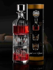 RCR Clear Decanter and 2 Stacking Glasses Gift Set - Image 2 of 4