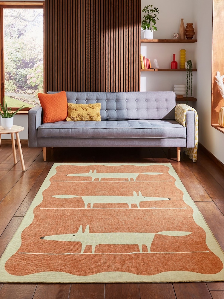 Scion Terra/Beige Orange Mr Fox Beige/Terra Washable Rug - Image 1 of 6 Scion Terra/Beige Orange Mr Fox Beige/Terra Washable Rug - Image 1 of 6