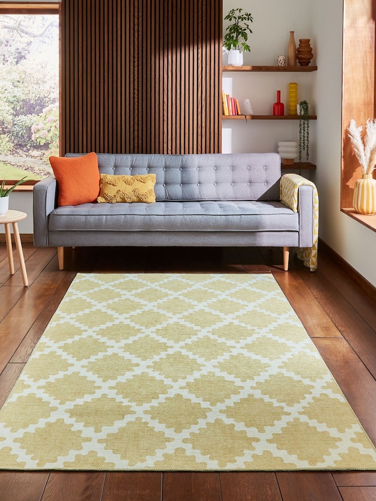 Scion Wheat Yellow Swithland Wheat Washable Rug - Image 1 of 6 Scion Wheat Yellow Swithland Wheat Washable Rug - Image 1 of 6