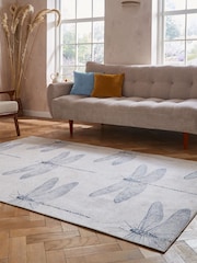 Harlequin Indigo Blue Demoiselle Fern Washable Rug - Image 2 of 6