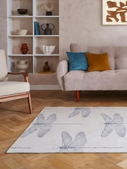 Harlequin Indigo Blue Demoiselle Fern Washable Rug - Image 3 of 6