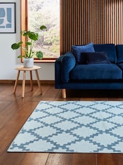 Scion Denim Blue Swithland Wheat Washable Rug - Image 3 of 6