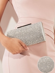 Lipsy Silver Diamante Clutch Ocassion Bag - Image 4 of 4