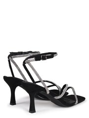 Linzi Black Mayfair Diamante Heeled Sandal With Wrap Around Ankle Strap - Image 4 of 4