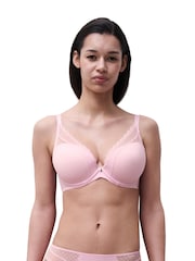 Chantelle Candy Pink Norah Chic Soft Feel Plunge Underwired T-Shirt Bra - Image 3 of 5
