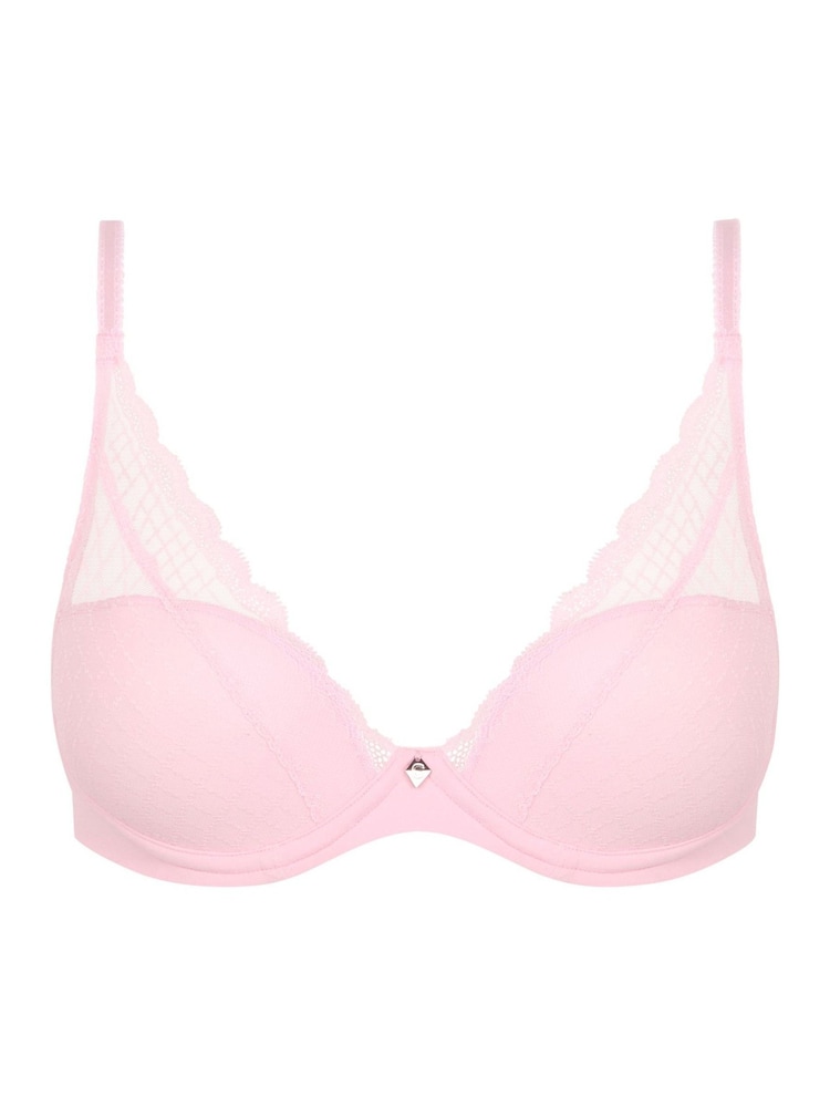 Chantelle Candy Pink Norah Chic Soft Feel Plunge Underwired T-Shirt Bra - Image 5 of 5