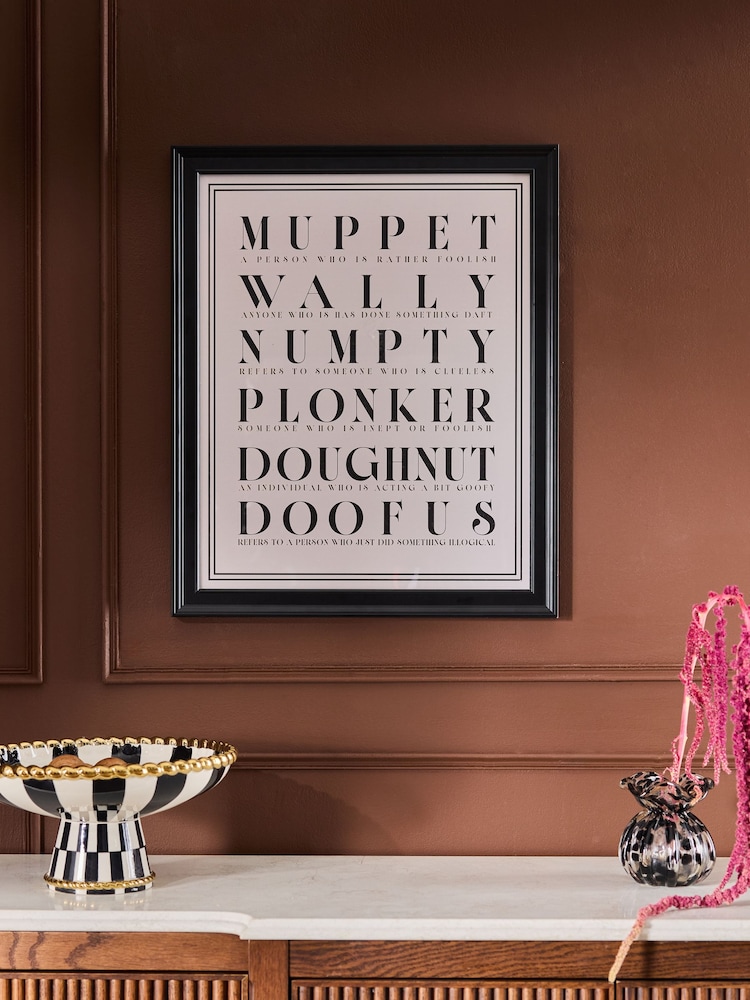 Monochrome Cheeky Words Framed Wall Art - Image 1 of 3