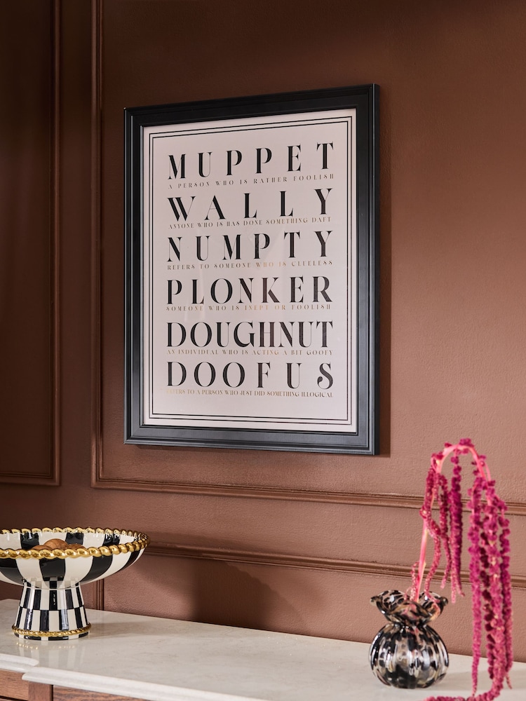 Monochrome Cheeky Words Framed Wall Art - Image 2 of 3