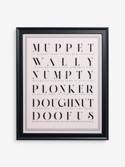 Monochrome Cheeky Words Framed Wall Art - Image 3 of 3