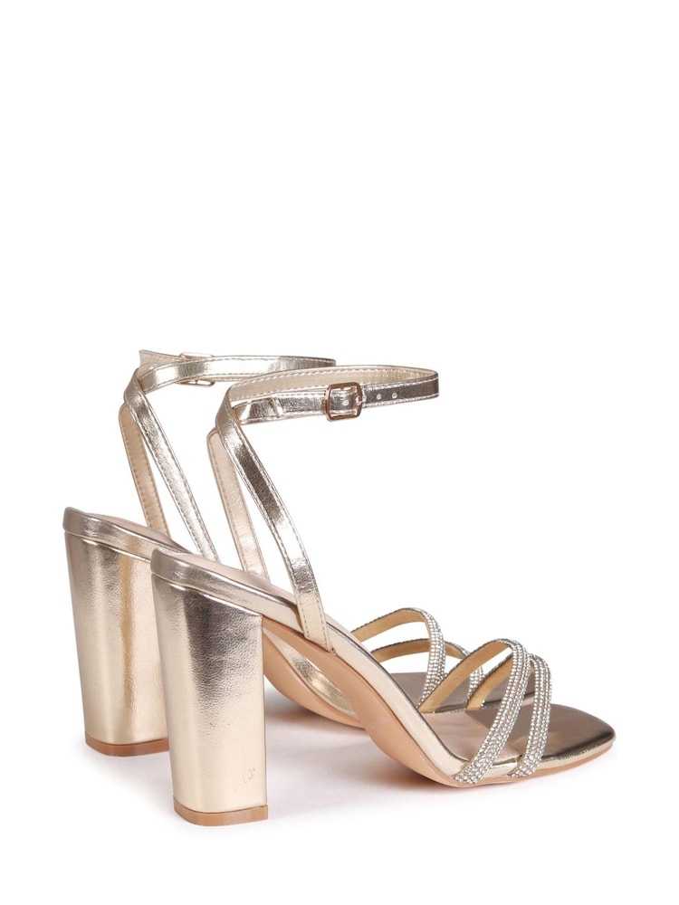 Gold - Linzi Imera Sandalen mit Blockabsatz und Riemchen mit Strasssteinen - Bild 4 von 4 Gold - Linzi Imera Sandalen mit Blockabsatz und Riemchen mit Strasssteinen - Bild 4 von 4