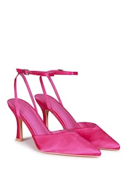 Linzi Pink Chrishell Court Heel With Wrap Around Ankle Strap - Image 3 of 4