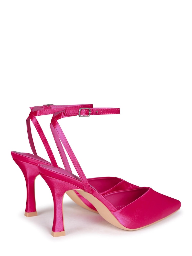 Linzi Pink Chrishell Court Heel With Wrap Around Ankle Strap - Image 4 of 4