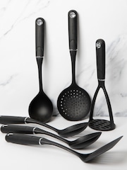 Masterclass Set of 6 Black Non-Slip Nylon Kitchen Utensil - Image 1 of 3
