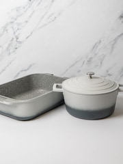 Masterclass Set of 2 Grey Casserole Dish & 1 Roasting Pan - Image 1 of 1