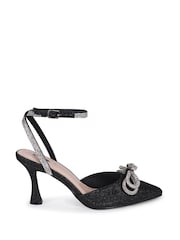 Linzi Black Beatrice Pointed Mule With Embellished Bow Trim - Image 2 of 4