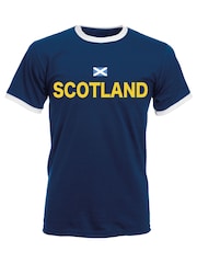 Brands In Navy/White Scotland Flag Football Ringer T-Shirt - Image 1 of 2
