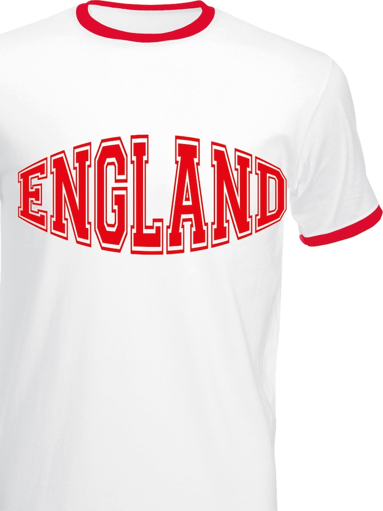 Brands In White/Red England Logo Football Ringer T-Shirt - Image 2 of 2 Brands In White/Red England Logo Football Ringer T-Shirt - Image 2 of 2
