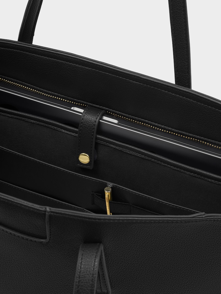 Katie Loxton Black Harlyn Work Tote Bag - Image 3 of 3 Katie Loxton Black Harlyn Work Tote Bag - Image 3 of 3