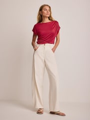 Mint Velvet Red Drape Detail Top - Image 3 of 7