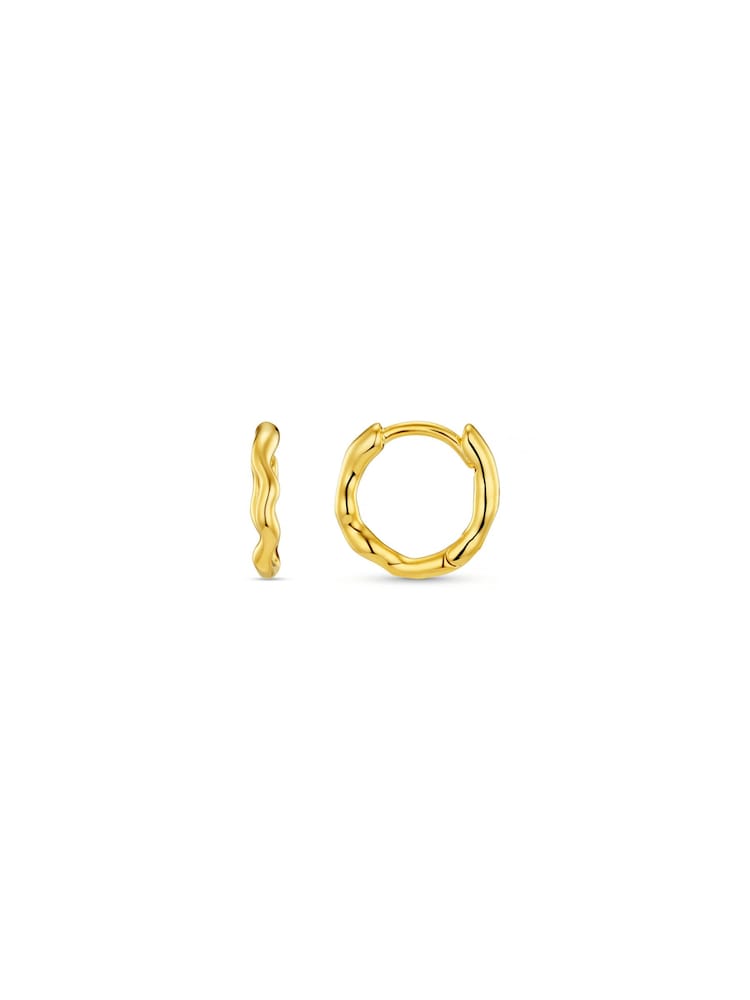Orelia London Gold Tone Round Wave Huggie Hoop Earrings - Image 2 of 2 Orelia London Gold Tone Round Wave Huggie Hoop Earrings - Image 2 of 2