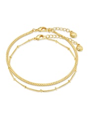 Orelia London Gold Tone Satellite & Flat Curb Bracelet Duo - Gold - Image 1 of 2