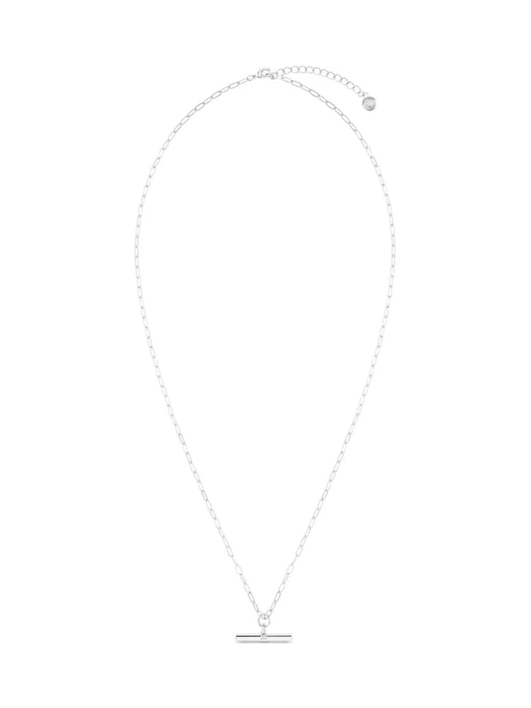 Orelia London 925 Sterling Silver Plated Chunky T-Bar Mid Length Necklace - Image 1 of 2 Orelia London 925 Sterling Silver Plated Chunky T-Bar Mid Length Necklace - Image 1 of 2