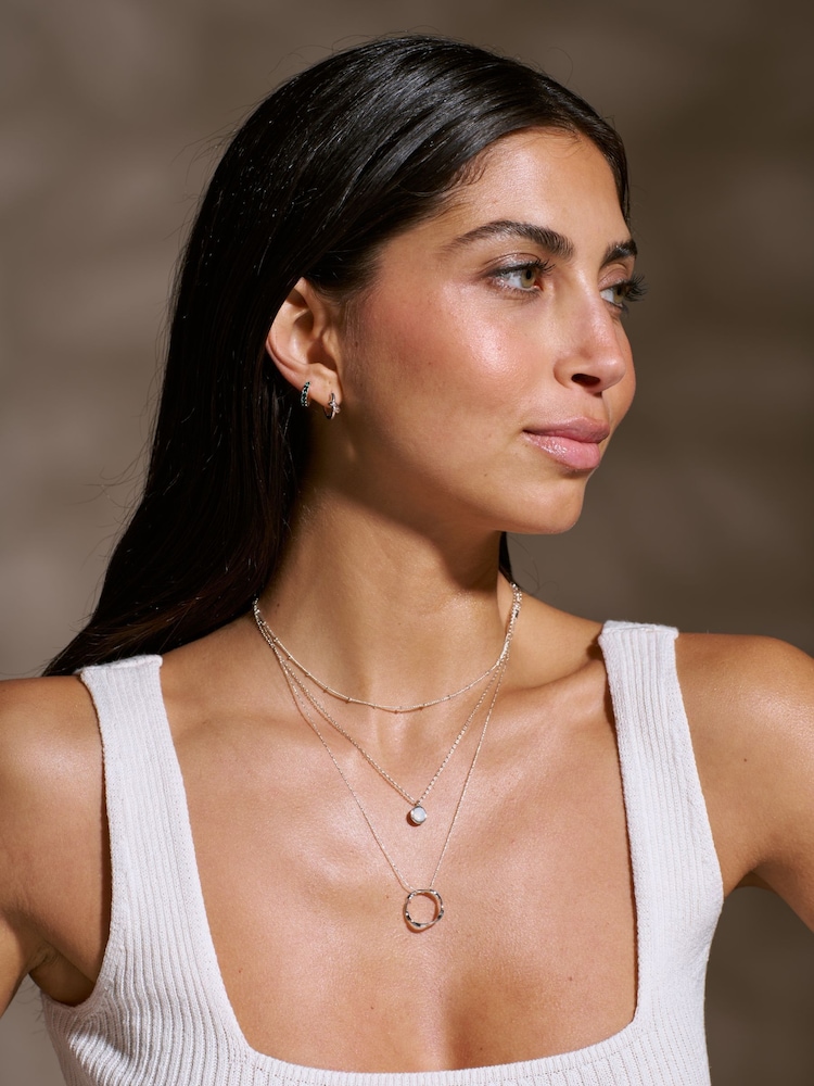 Orelia London Silver Tone Open Circle Mid Length Necklace - Image 1 of 2 Orelia London Silver Tone Open Circle Mid Length Necklace - Image 1 of 2