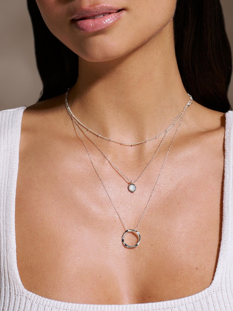 Orelia London Silver Tone Open Circle Mid Length Necklace - Image 2 of 2 Orelia London Silver Tone Open Circle Mid Length Necklace - Image 2 of 2