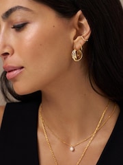 Orelia London Gold Tone Interlocking Hoop Earrings - Gold - Image 1 of 1