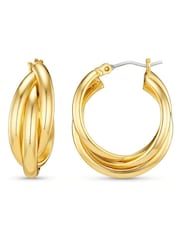 Orelia London Gold Tone Interlocking Hoop Earrings - Gold - Image 2 of 2
