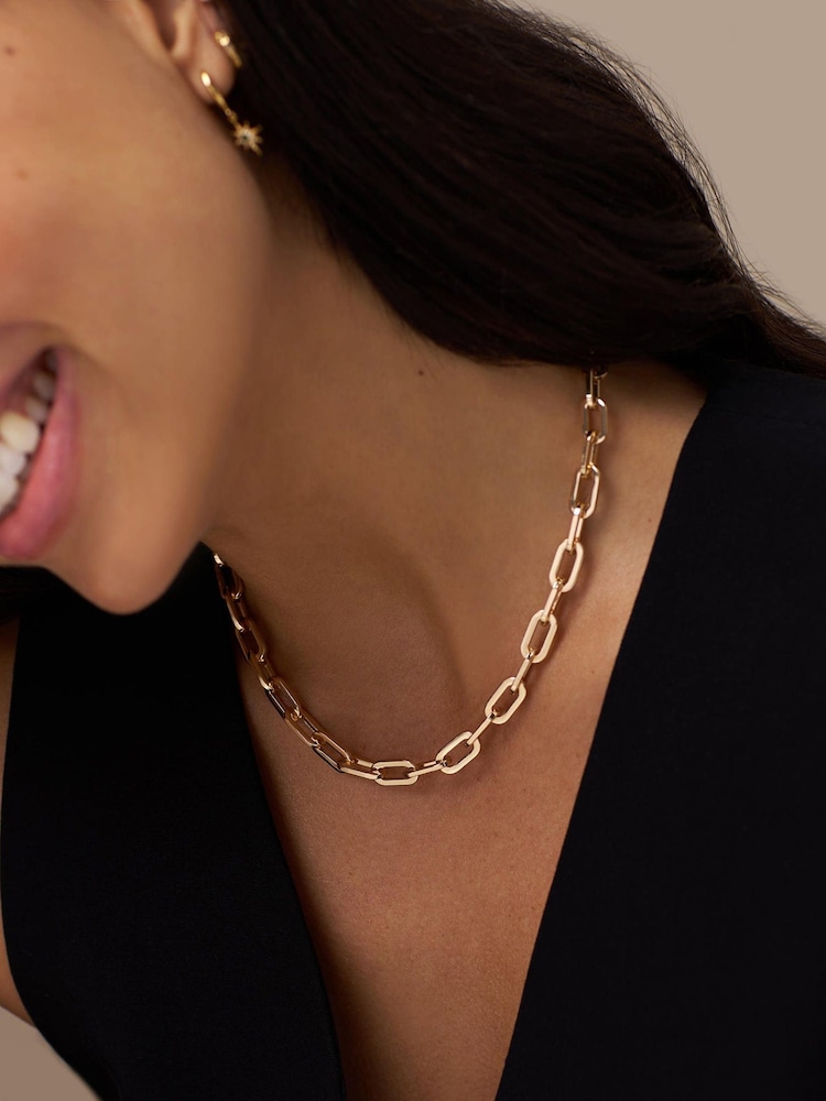 Orelia London Gold Tone Chunky Large Link Chain Necklace - Gold - Image 1 of 1 Orelia London Gold Tone Chunky Large Link Chain Necklace - Gold - Image 1 of 1