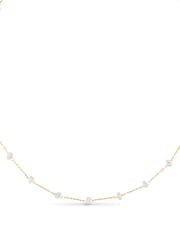 Orelia London Gold Tone Pearl Stationed Chain Necklace - Image 2 of 2