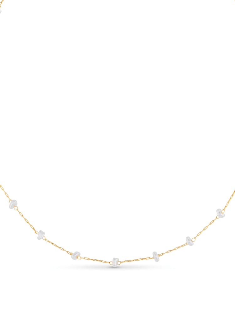 Orelia London Gold Tone Pearl Stationed Chain Necklace - Image 2 of 2 Orelia London Gold Tone Pearl Stationed Chain Necklace - Image 2 of 2