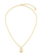 Orelia Luxe Gold Tone Waterproof Luxe Crystal Pendant Chain Link Necklace - Image 1 of 3