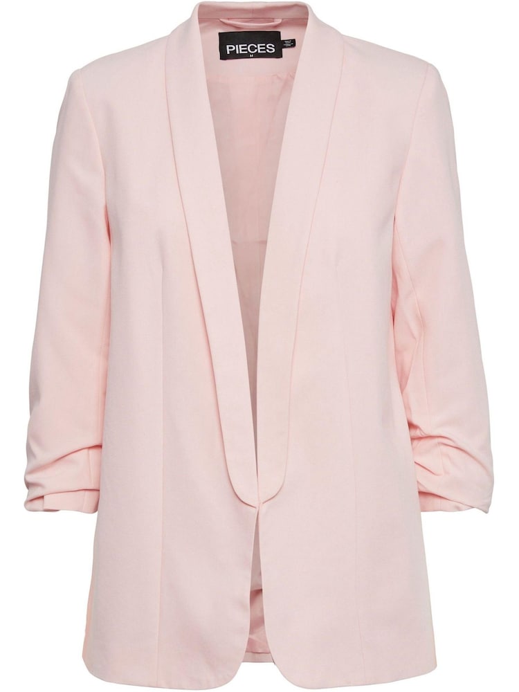 Pieces Pink Relaxed Ruched Sleeve Workwear Blazer - Image 5 of 5