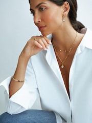 Orelia Luxe Gold Tone Waterproof Luxe Double Crystal Drop Earrings - Image 3 of 4