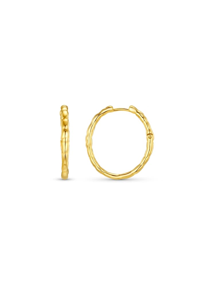 Orelia London Gold Tone Polished Molten Oval Mid Size Hoop Earrings - Image 1 of 2 Orelia London Gold Tone Polished Molten Oval Mid Size Hoop Earrings - Image 1 of 2