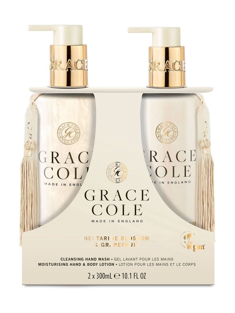 Grace Cole Nectarine Blossom & Grapefruit Hand Care Duo Set 2x300ml - Image 1 of 4