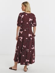 JD Williams Puff Sleeve Soft Touch Jersey Tea Dress - صورة 2 من 4