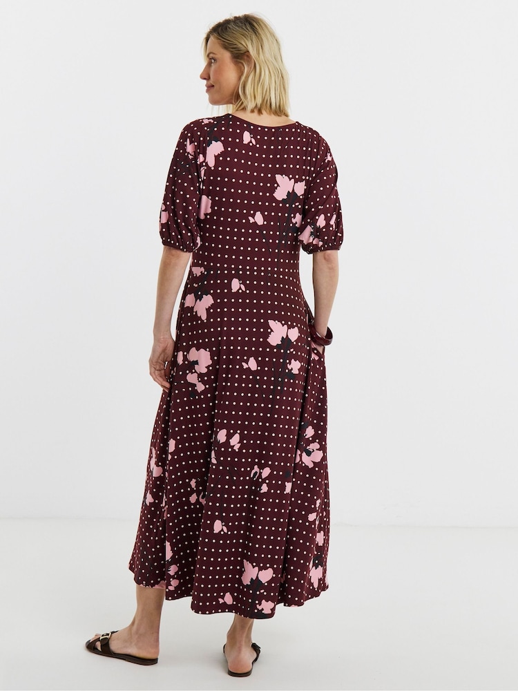 JD Williams Puff Sleeve Soft Touch Jersey Tea Dress - صورة 2 من 4