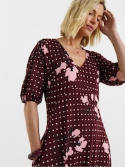 JD Williams Puff Sleeve Soft Touch Jersey Tea Dress - صورة 3 من 4