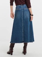 JD Williams Blue A Line Pocket Front Skirt - Image 2 of 4