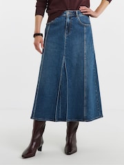 JD Williams Blue A Line Pocket Front Skirt - Image 3 of 4