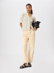 Whistles Cream Dashed Spot Gathered Blouse - Image 1 of 5