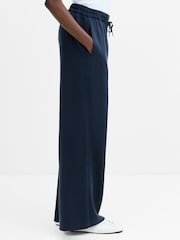 French Connection Blue Yassie Drawstring Barrel Leg Trousers - Image 4 of 6