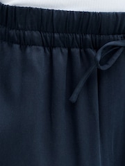French Connection Blue Yassie Drawstring Barrel Leg Trousers - Image 6 of 6