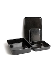 Masterclass Set of 4 Black Vitreous Enamel Non-Stick Cookware Set - Image 3 of 3