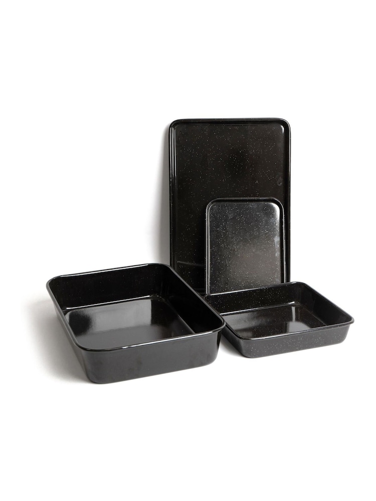 Masterclass Set of 4 Black Vitreous Enamel Non-Stick Cookware Set - Image 3 of 3 Masterclass Set of 4 Black Vitreous Enamel Non-Stick Cookware Set - Image 3 of 3