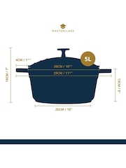 Masterclass Black Cast Aluminium Casserole Dish with Handle Set - Image 4 of 6